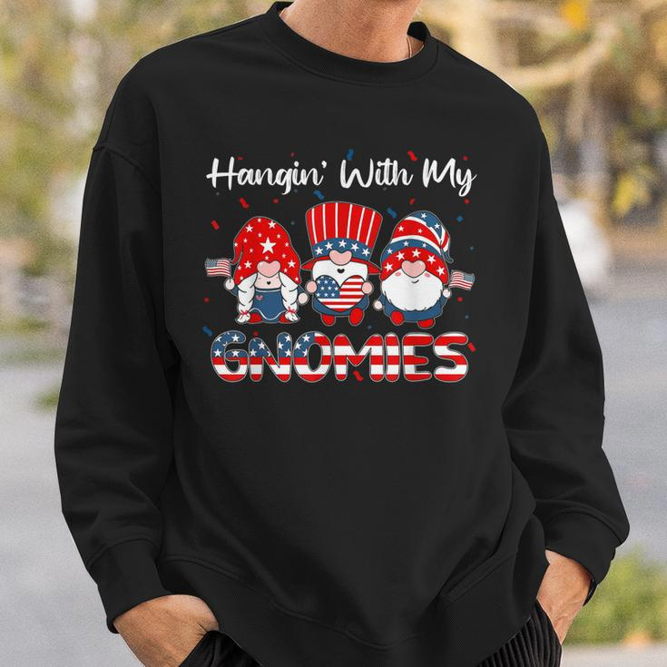 Hanging With My Gnomies Cute Patriotic 4Th Of July Gnome Sweatshirt Gifts for Him