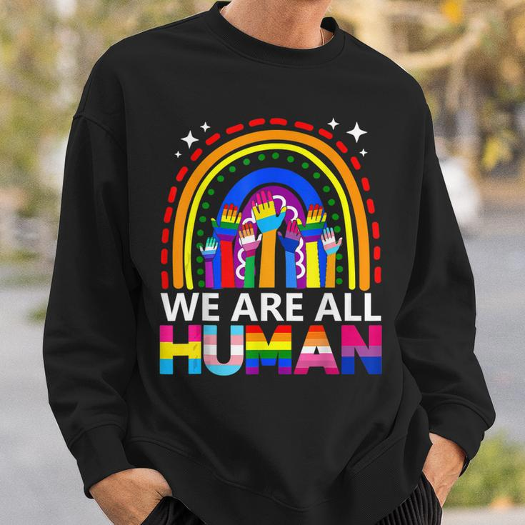 Human Lgbt Flag Gay Pride Month Transgender Rainbow Lesbian Sweatshirt Gifts for Him