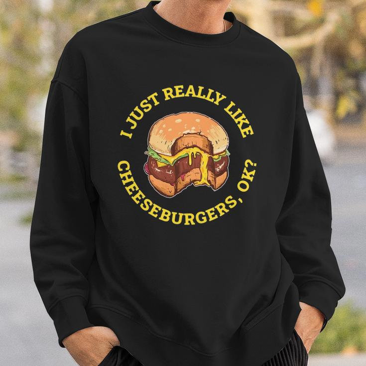I Love Cheeseburgers Lover Gift Sweatshirt Gifts for Him
