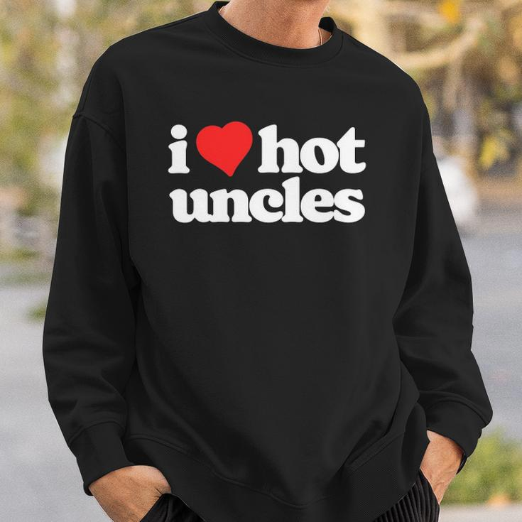 I Love Hot Uncles Funny 80S Vintage Minimalist Heart Sweatshirt Gifts for Him