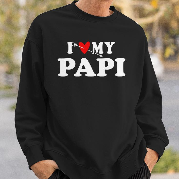 I Love My Papi With Heart Fathers Day Wear For Kids Boy Girl Sweatshirt Gifts for Him