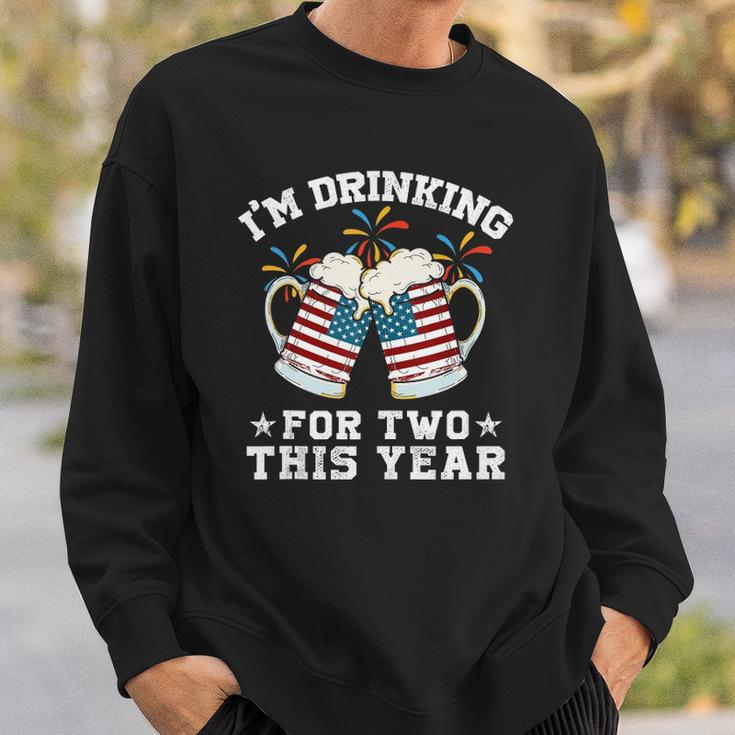 Im Drinking For Two This Year Pregnancy 4Th Of July Sweatshirt Gifts for Him