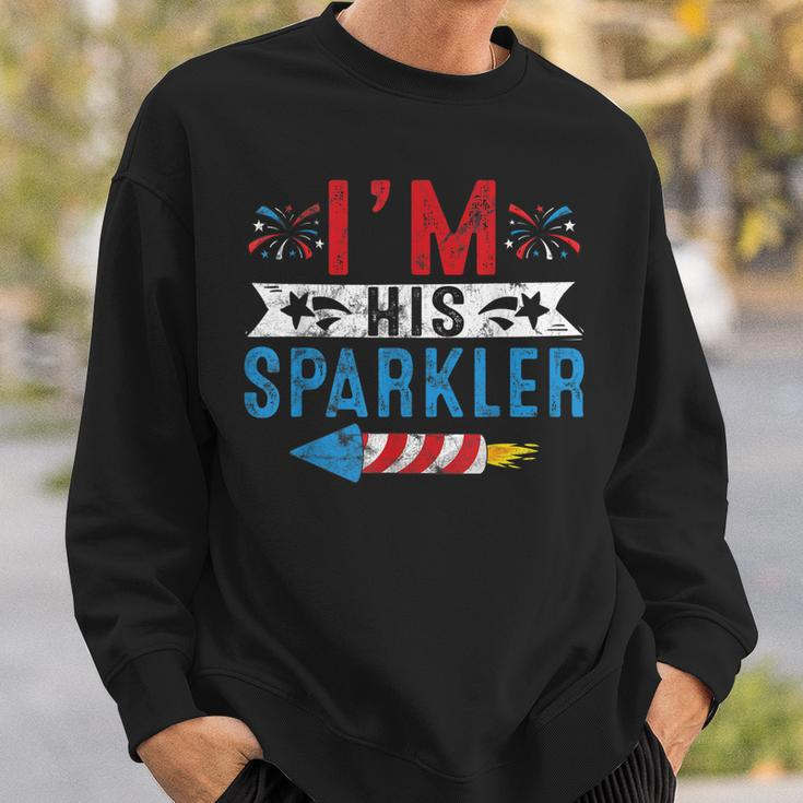 Im His Sparkler 4Th July His And Hers Matching Couples Sweatshirt Gifts for Him