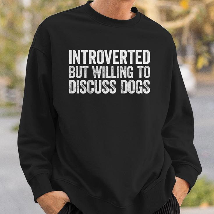 Introverted But Willing To Discuss Dogs Introvert Raglan Baseball Tee Sweatshirt Gifts for Him