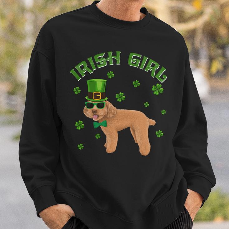 Irish Girl Leprechaun Poodle Dog St Patricks Day Kids Sweatshirt Gifts for Him