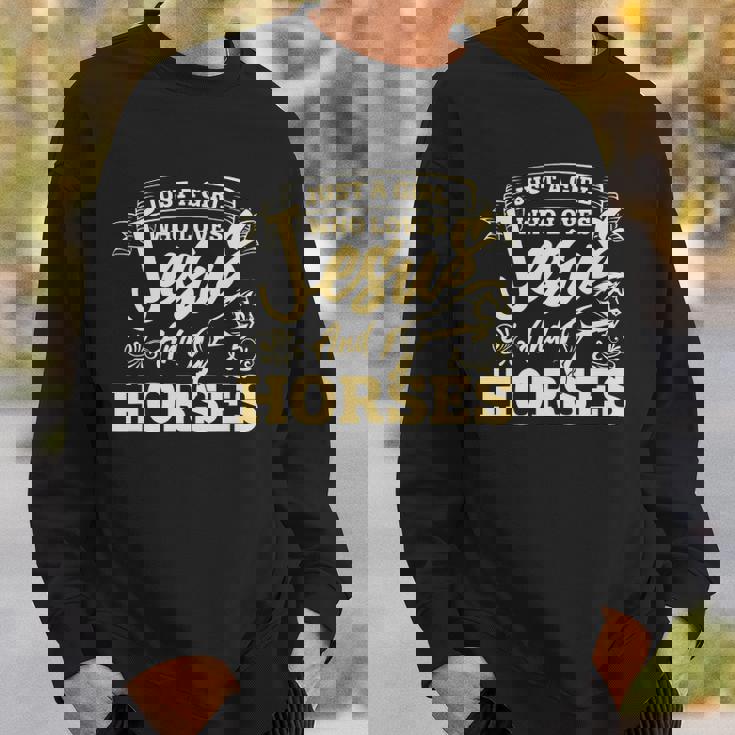 Jesus And Horses Horse Lover Girls Women Horseback Riding Sweatshirt Gifts for Him