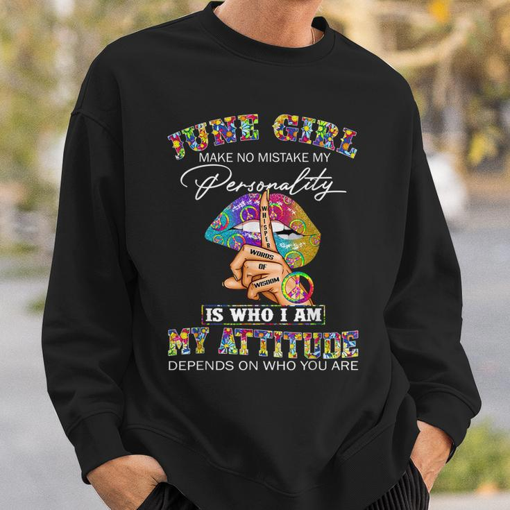 June Girl Lips Hippie Peace Gemini Girl Birthday Cancer Girl Sweatshirt Gifts for Him