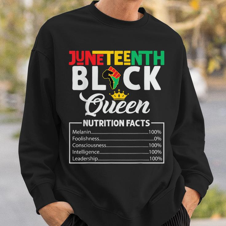 Junenth Womens Black Queen Nutritional Facts Freedom Day Sweatshirt Gifts for Him