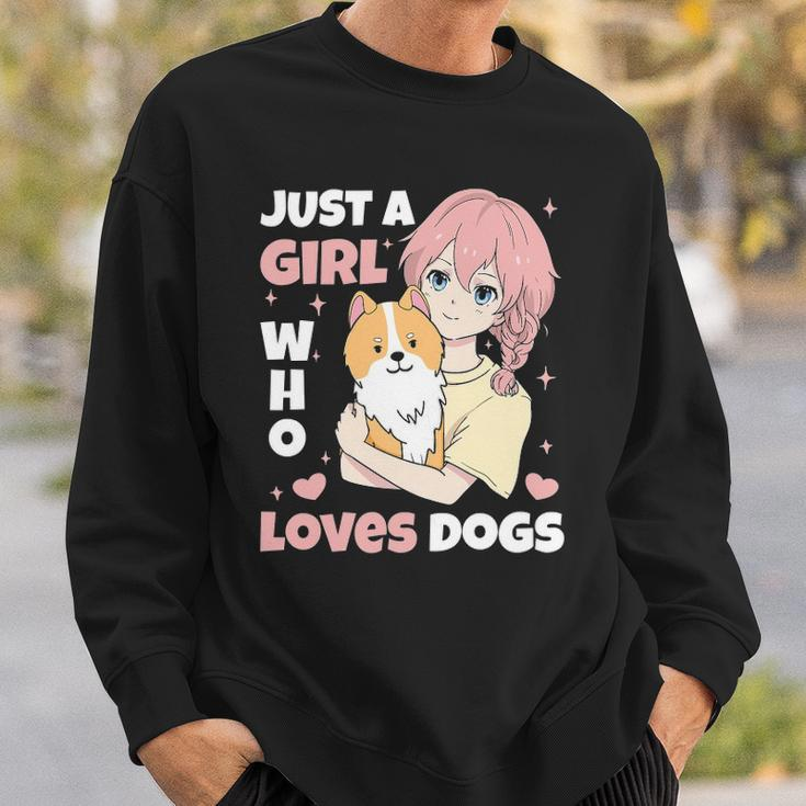 Just A Girl Who Loves Dogs Cute Corgi Lover Outfit & Apparel Sweatshirt Gifts for Him