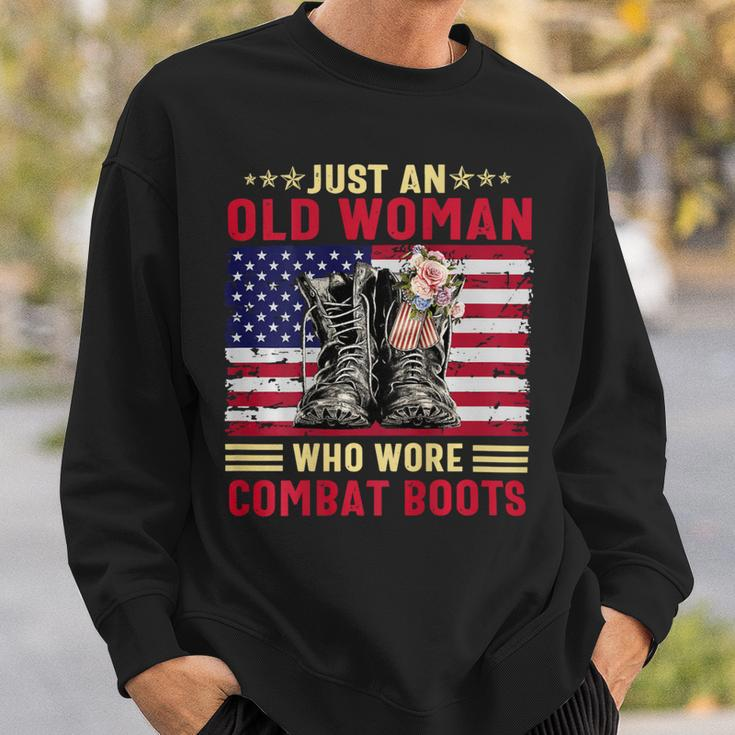Just An Old Woman Who Wore Combat Boots T-Shirt Sweatshirt Gifts for Him