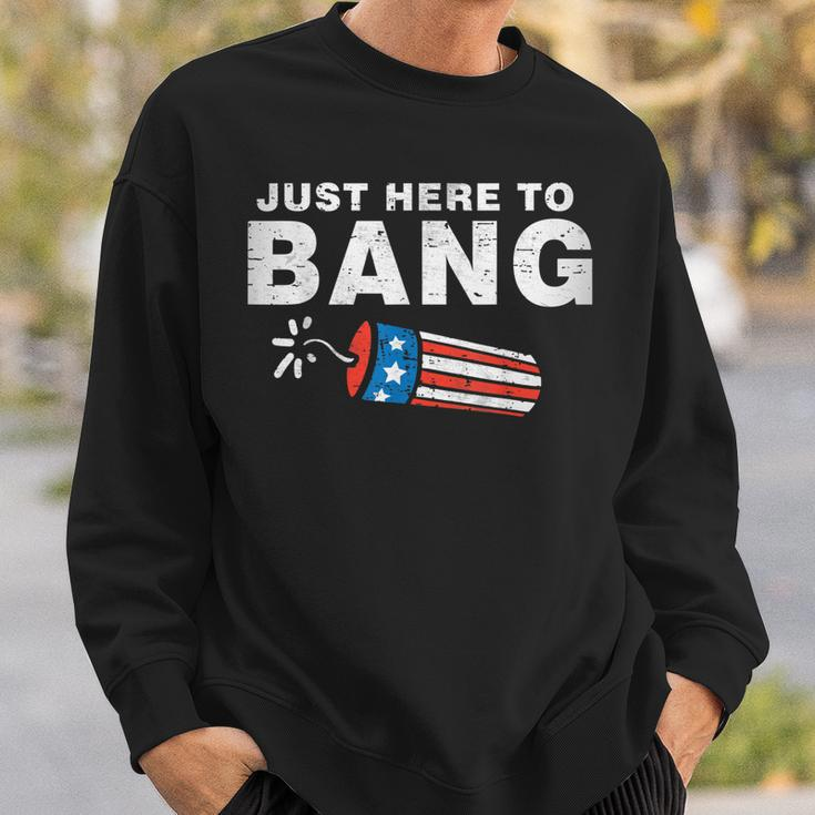Just Here To Bang Funny Fireworks 4Th Of July Boys Men Kids Sweatshirt Gifts for Him