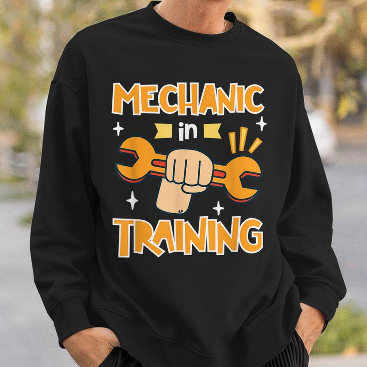 Kids Little Future Mechanic In Training Car Auto Proud Dad Sweatshirt Gifts for Him