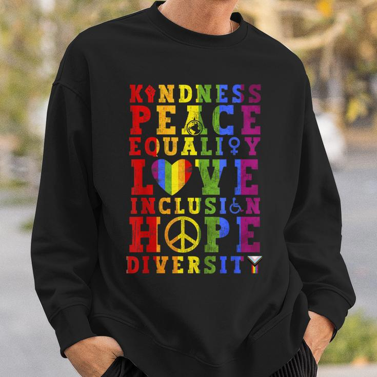 Kindness Equality Love Lgbtq Rainbow Flag Gay Pride Month Sweatshirt Gifts for Him