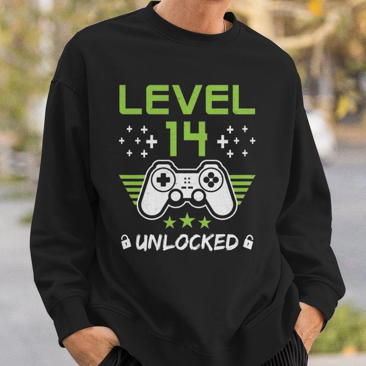 Level 14 Unlocked Funny 14Th Birthday Sweatshirt Gifts for Him