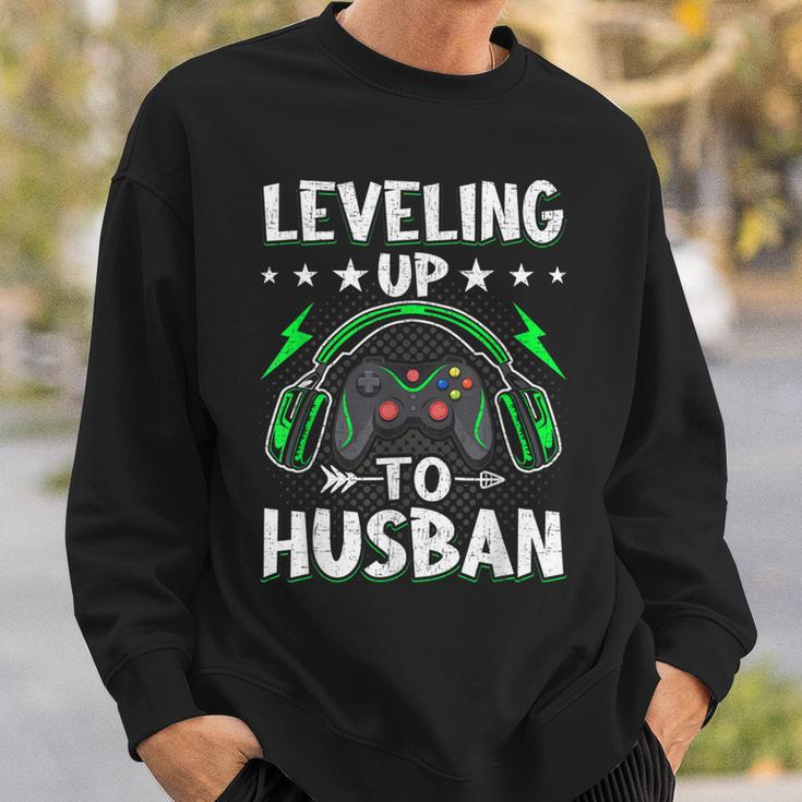 Leveling Up To Husban Husband Video Gamer Gaming Sweatshirt Gifts for Him