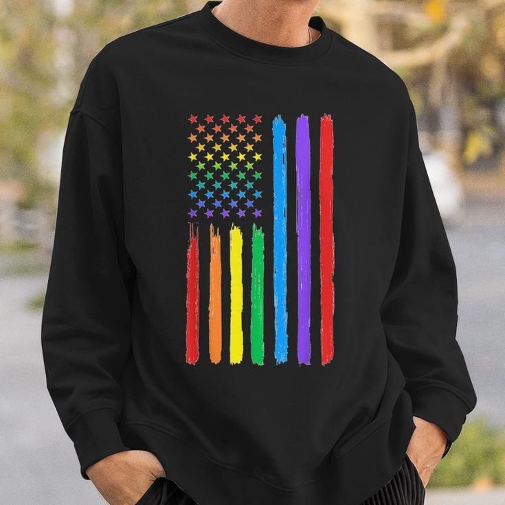 Lgbtq American Flag Pride Rainbow Gay Lesbian Bi Transgender Sweatshirt Gifts for Him