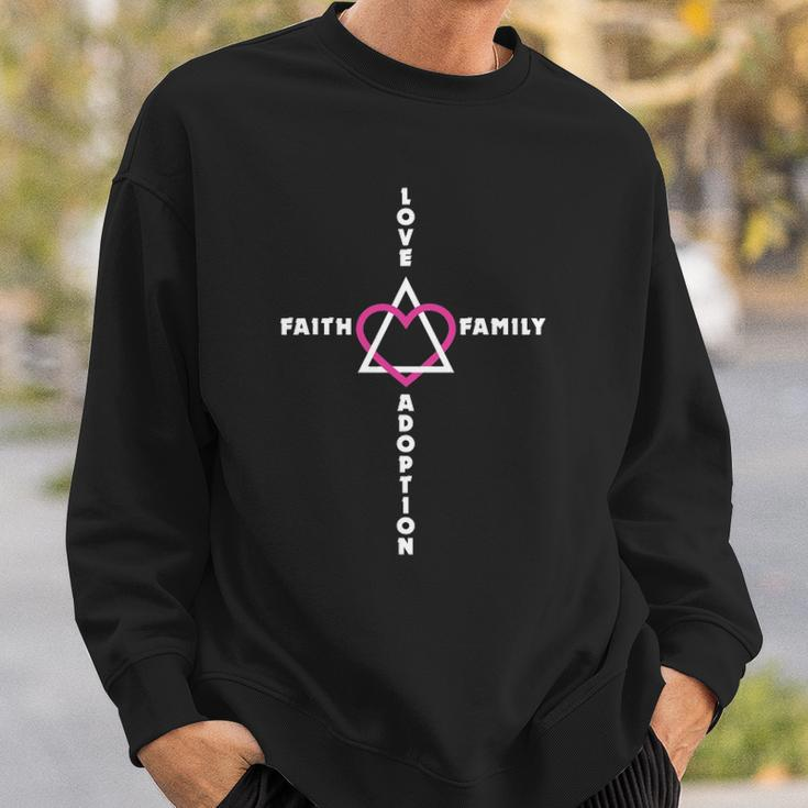 Love Faith Family Adoption Family Children Adoption Day Sweatshirt Gifts for Him