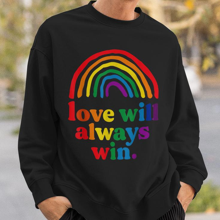 Love Will Always Win Pride Rainbow Kid Child Lgbt Quote Fun Sweatshirt Gifts for Him