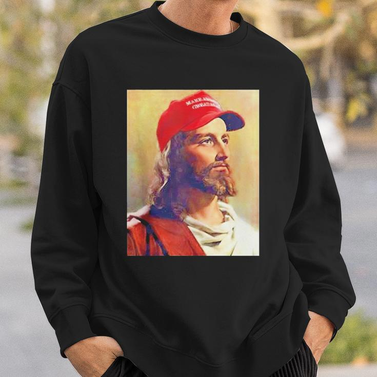 Maga Jesus Is King Ultra Maga Donald Trump Sweatshirt Gifts for Him