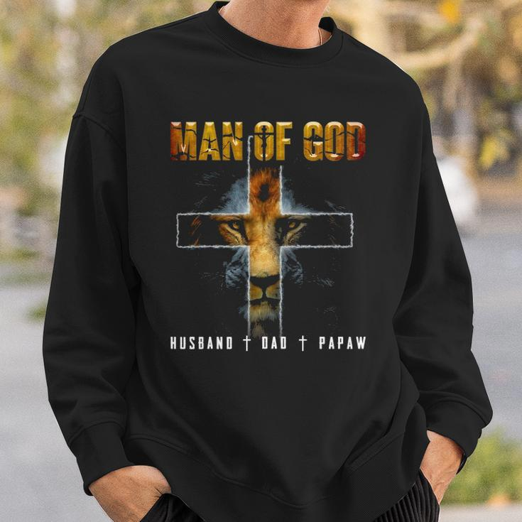 Man Of God Husband Dad Papaw Christian Sweatshirt Gifts for Him