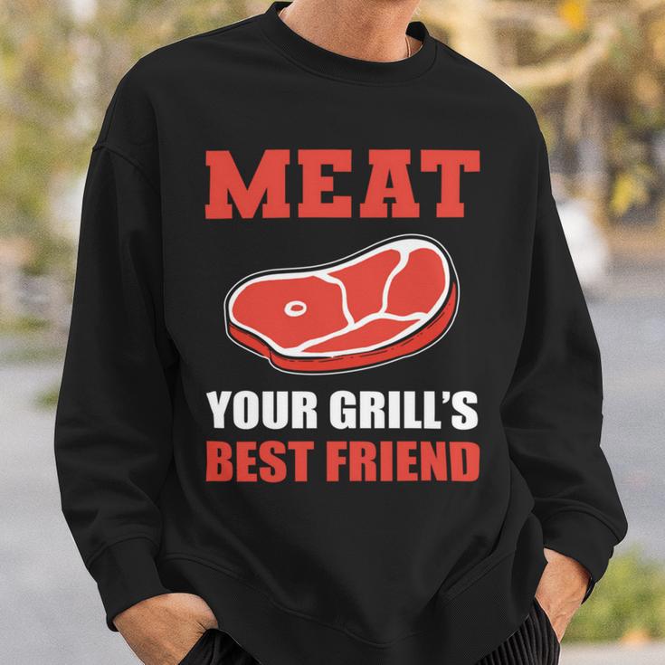 Meat Your Grill’S Best Friend Butcher Chef Cook Bbq Sweatshirt Gifts for Him