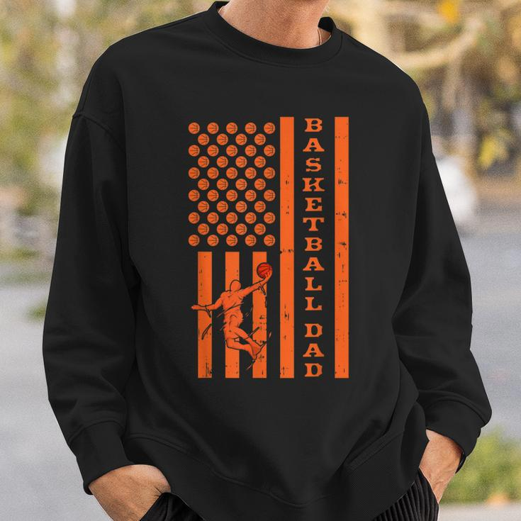 Mens 4Th Of July Fathers Day Patriotic American Basketball Dad Sweatshirt Gifts for Him