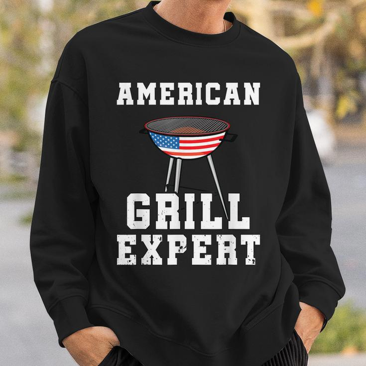 Mens American Grill Expert Dad Fathers Day Bbq 4Th Of July Sweatshirt Gifts for Him