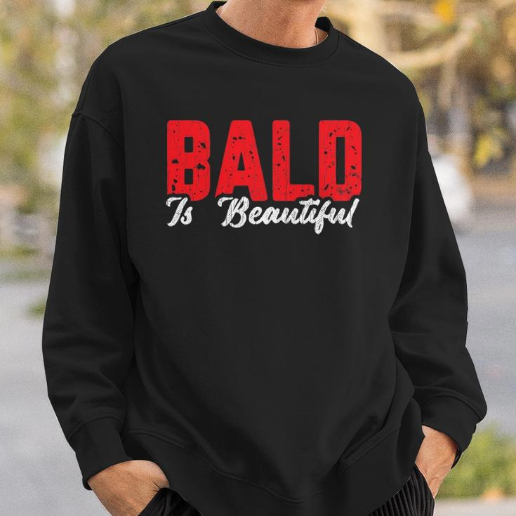 Mens Bald Beautiful Funny Graphic Sweatshirt Gifts for Him
