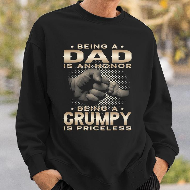 Mens Being A Dad Is An Honor Being A Grumpy Is Priceless Grandpa Sweatshirt Gifts for Him