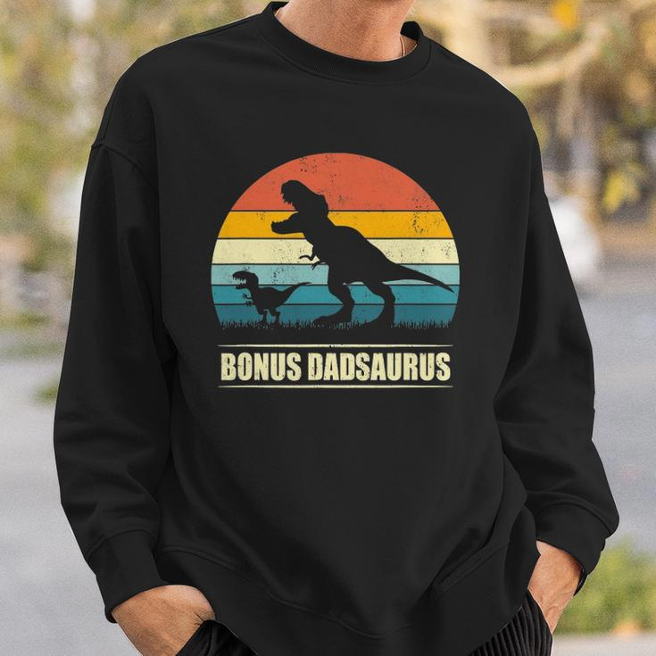 Mens Bonus Dadsaurusrex Dinosaur Bonus Dad Saurus Family Sweatshirt Gifts for Him