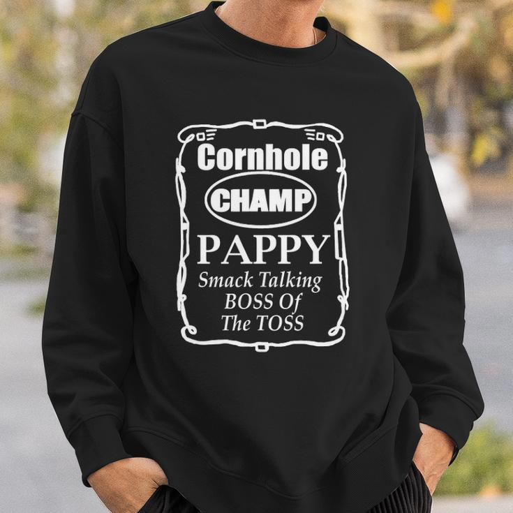 Mens Cornhole Champion Boss Of The Toss Pappy Sweatshirt Gifts for Him