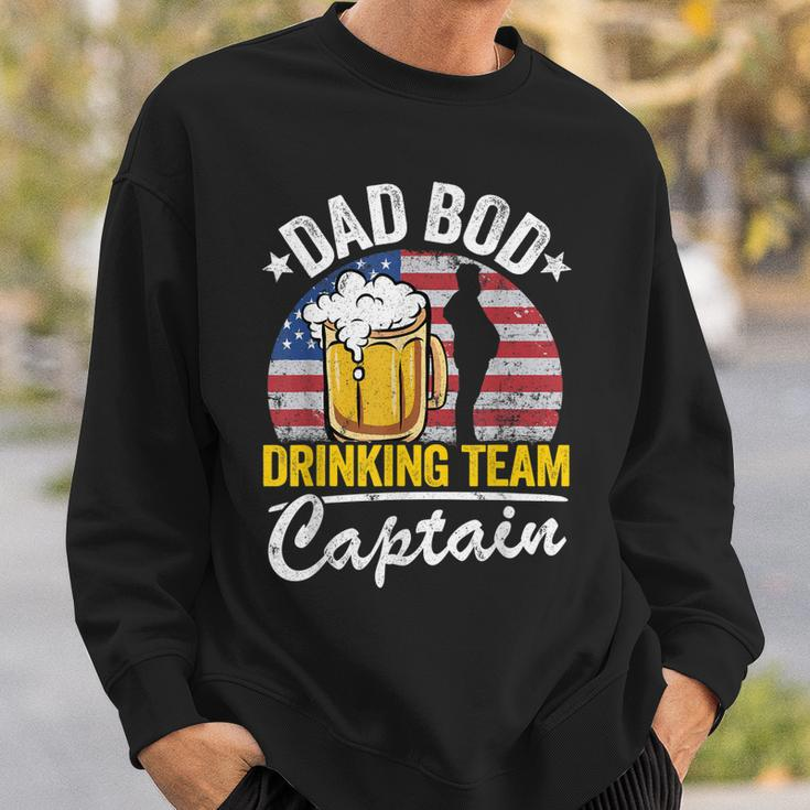 Mens Dad Bod Drinking Team Captain American Flag 4Th Of July Beer Sweatshirt Gifts for Him