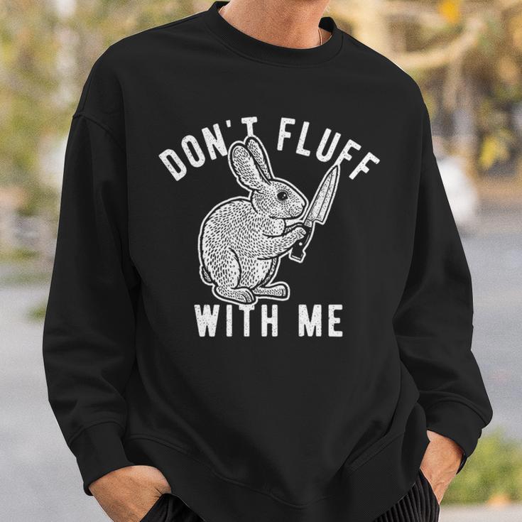 Mens Dont Fluff With Me Tshirt Funny Bunny Rabbit Easter Graphic Novelty Tee 176 Trending Sweatshirt Gifts for Him