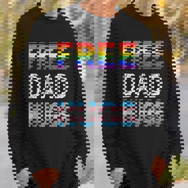Mens Free Dad Hugs Lgbtq Gay Pride Month Proud Ally Sweatshirt Gifts for Him