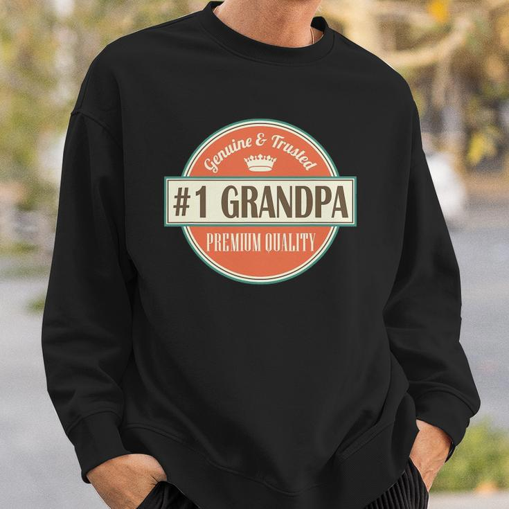 Mens Number 1 Grandpa 1 Grandfather Fathers Day Gift Sweatshirt Gifts for Him