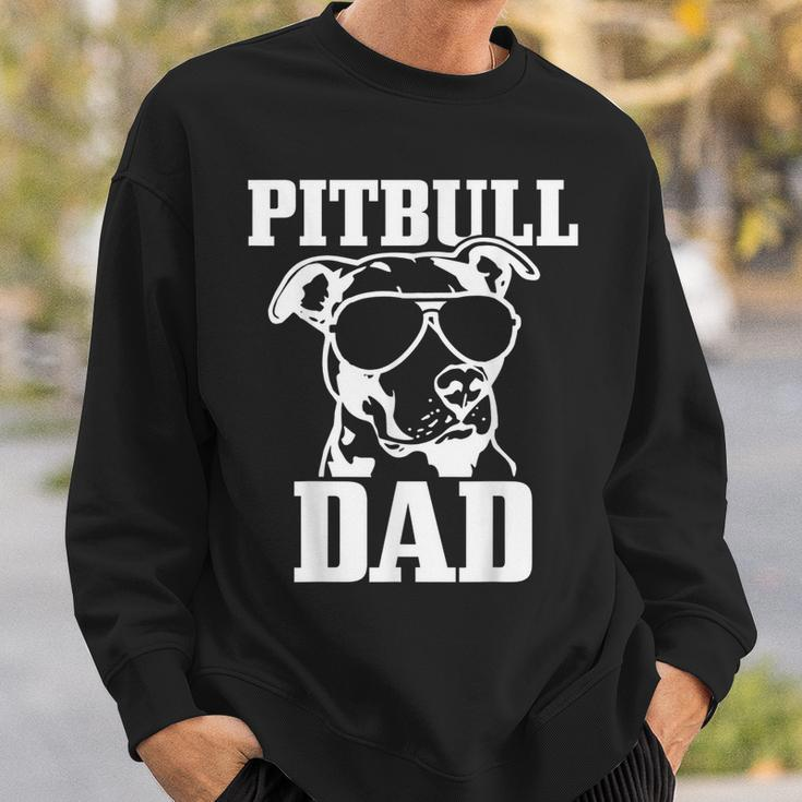 Mens Pitbull Dad Funny Dog Pitbull Sunglasses Fathers Day Pitbull Sweatshirt Gifts for Him