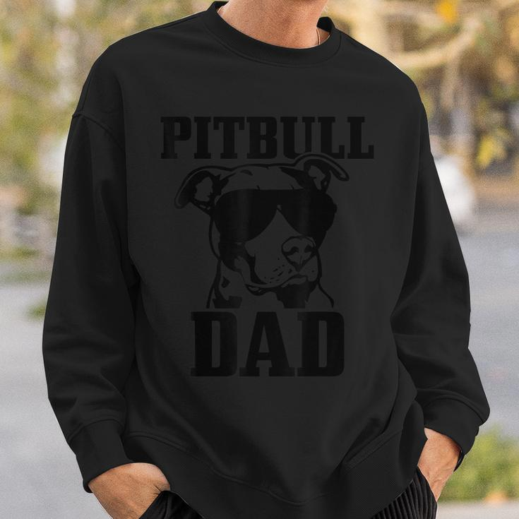 Mens Pitbull Dad Funny Dog Pitbull Sunglasses Fathers Day Pitbull  V2 Sweatshirt Gifts for Him