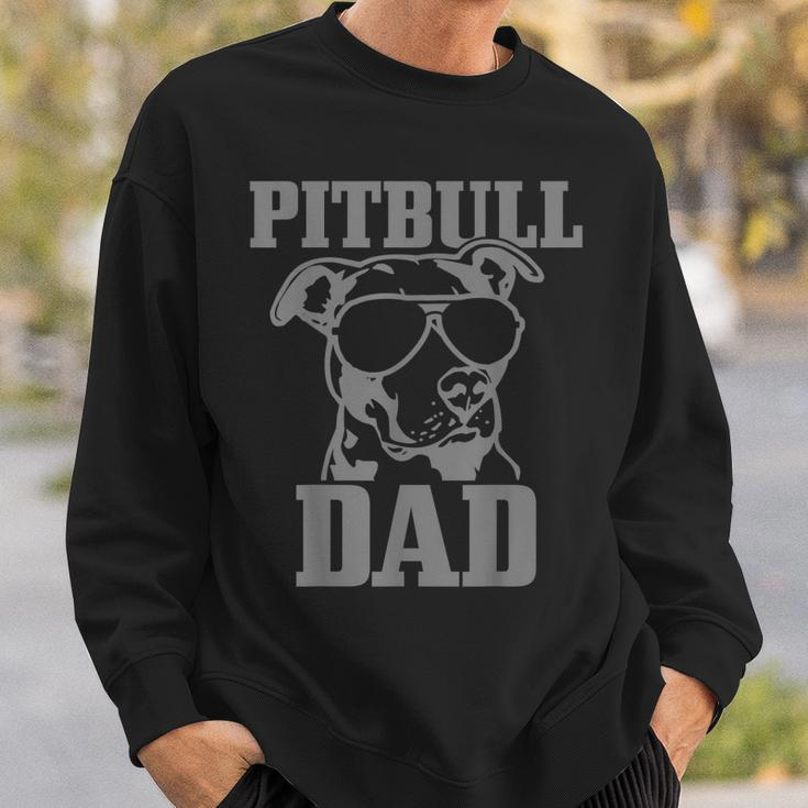 Mens Pitbull Dad Funny Dog Pitbull Sunglasses Fathers Day Pitbull  V3 Sweatshirt Gifts for Him