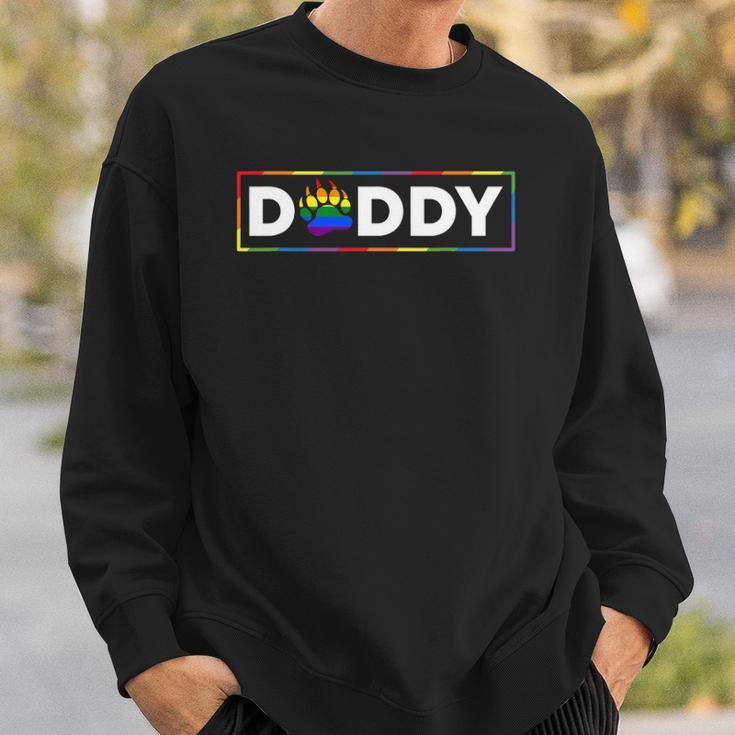 Mens Proud Gay Daddy Bear Paw Pride Rainbow Lgbtq Dad Fathers Day Sweatshirt Gifts for Him