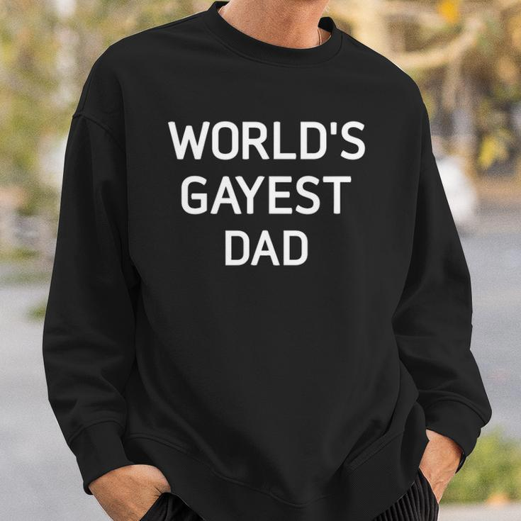 Mens Worlds Gayest Dad Bisexual Gay Pride Lbgt Funny Sweatshirt Gifts for Him