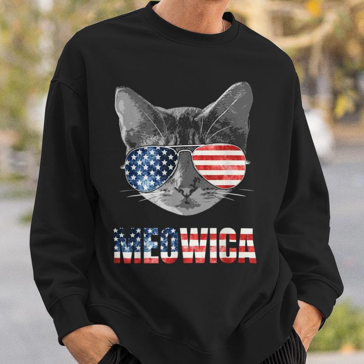 Meowica Funny Cat Patriotic Usa Shirt American Flag 544 Trending Shirt Sweatshirt Gifts for Him