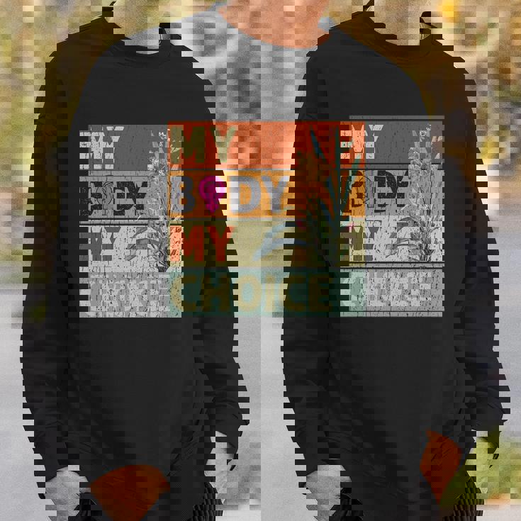 My Body My Choice Feminist Womens Floral Feminist Sweatshirt Gifts for Him