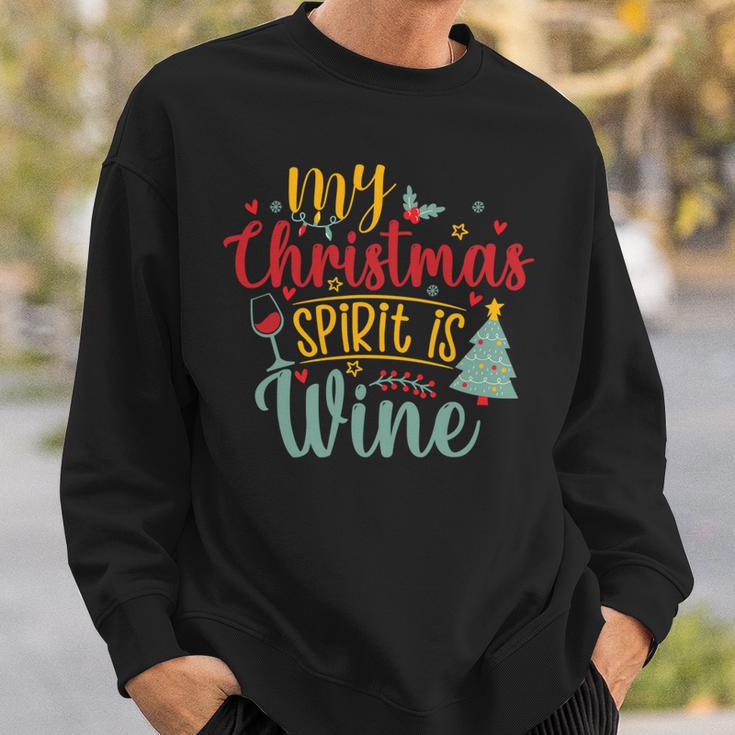 My Christmas Spirit Is Wine Funny 555 Shirt Sweatshirt Gifts for Him