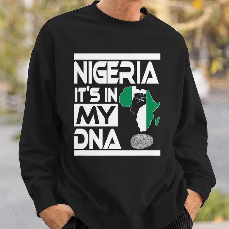 Nigeria Is In My Dna Nigerian Flag Africa Map Raised Fist Sweatshirt Gifts for Him