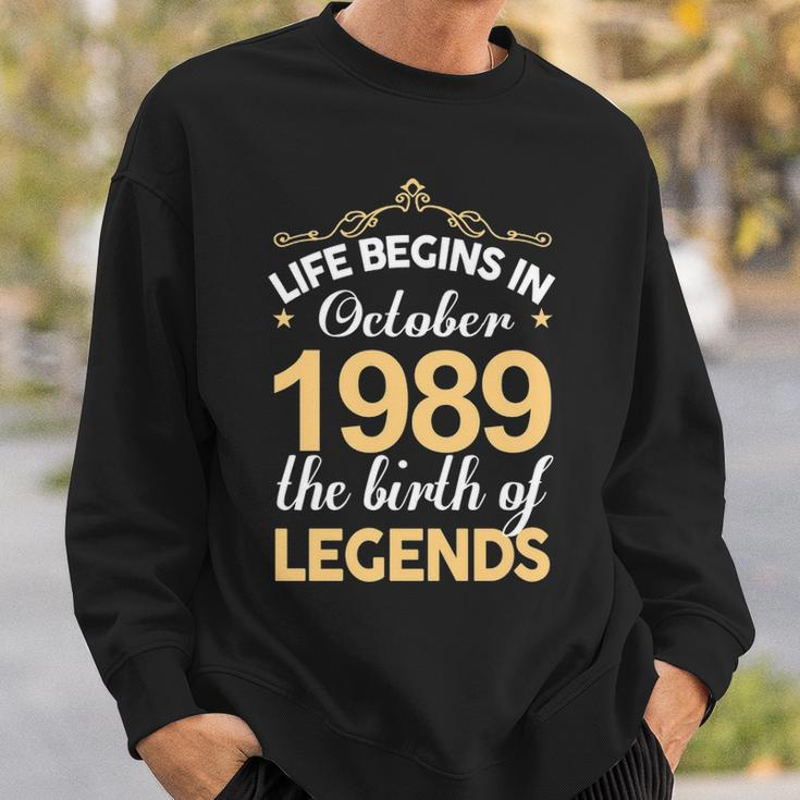 October 1989 Birthday Life Begins In October 1989 V2 Sweatshirt Gifts for Him