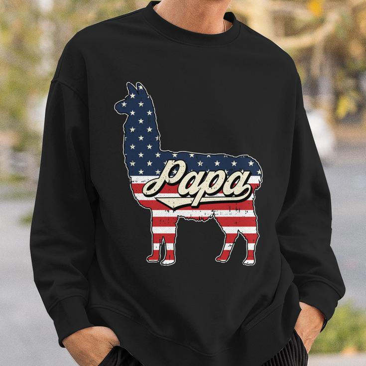 Papa Llama 4Th Of July American Flag Patriotic Dad Father V2 Sweatshirt Gifts for Him