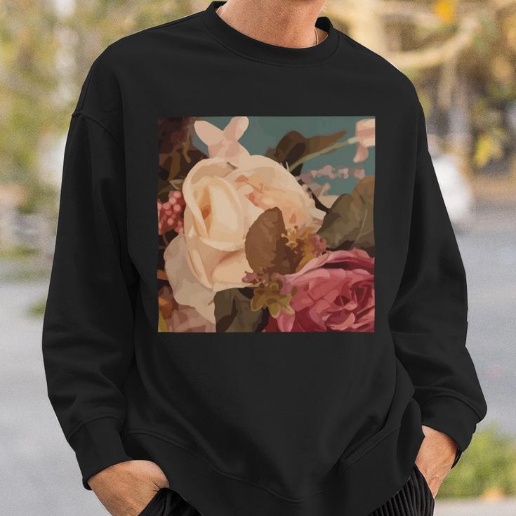 Pastel Roses Scandinavian Art Modern Art Minimalistic Blush Pink Sweatshirt Gifts for Him