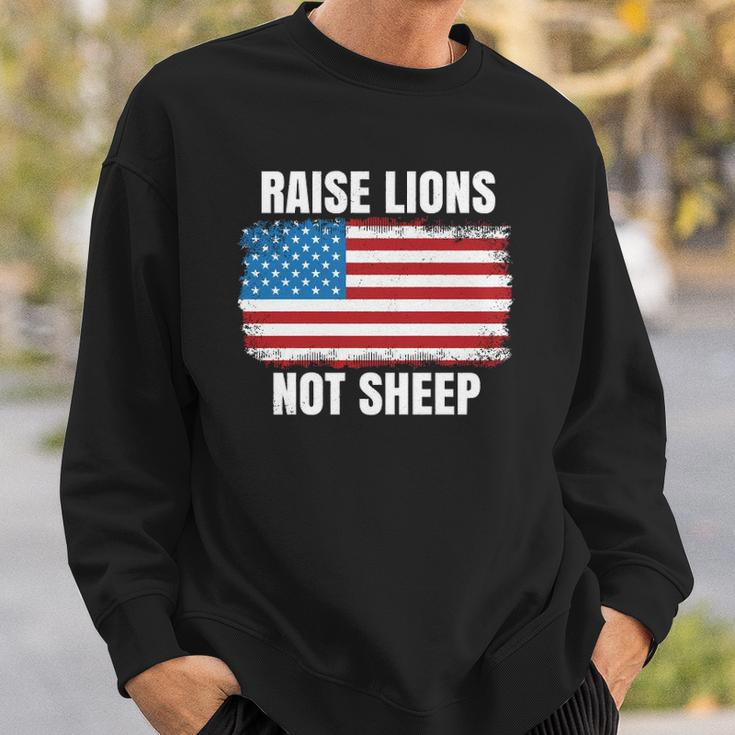 Patriotic Raise Lions Not Sheep Usa American Flag Men Women Sweatshirt Gifts for Him