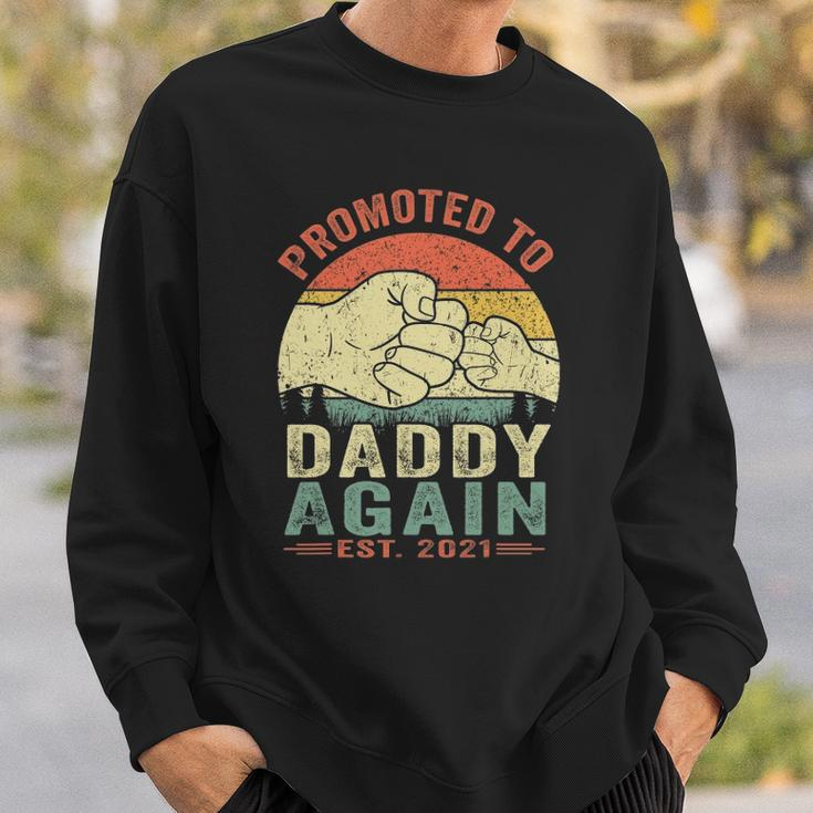 Promoted To Daddy Again Est2021 Fathers Day Sweatshirt Gifts for Him