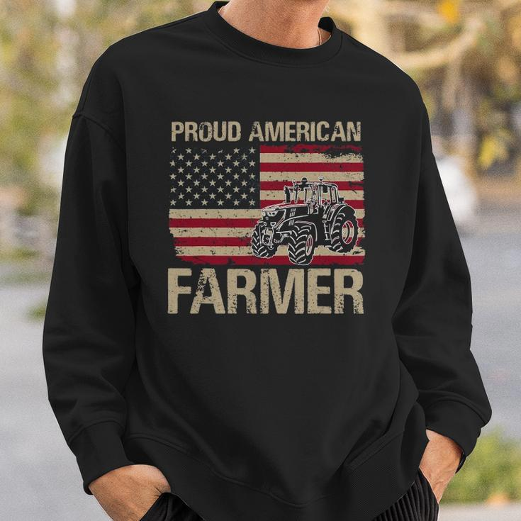 Proud American Farmer Usa Flag Patriotic Farming Gift Sweatshirt Gifts for Him